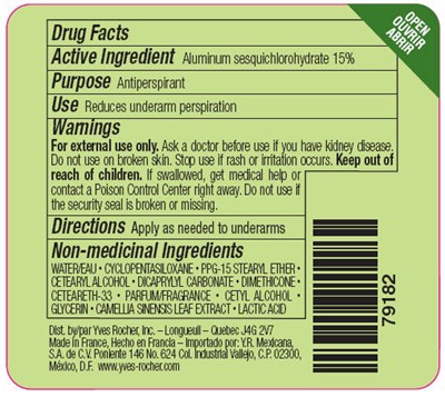 Fraicheur the vert antiperspirant and deodorant roll-on back label.jpg Back label - Fraicheur the vert antiperspirant and deodorant roll on back label